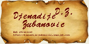 Đenadije Zubanović vizit kartica